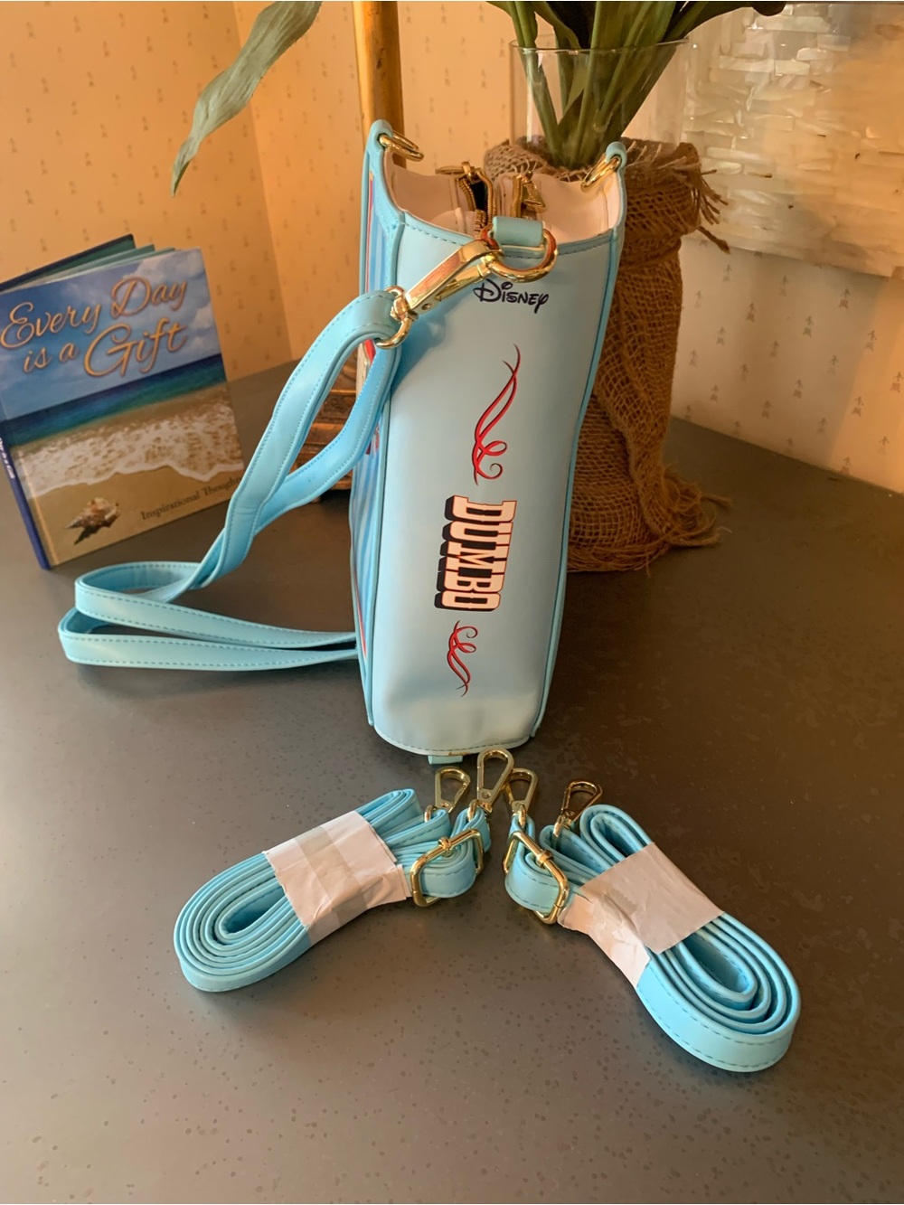 DISNEY, NEW NEVER CARRIED, Dumbo Storybook convertible crossbody or backpack. - Picture 8 of 13